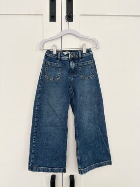 Crewcuts Girls Blue Wide-Leg Cropped Jeans